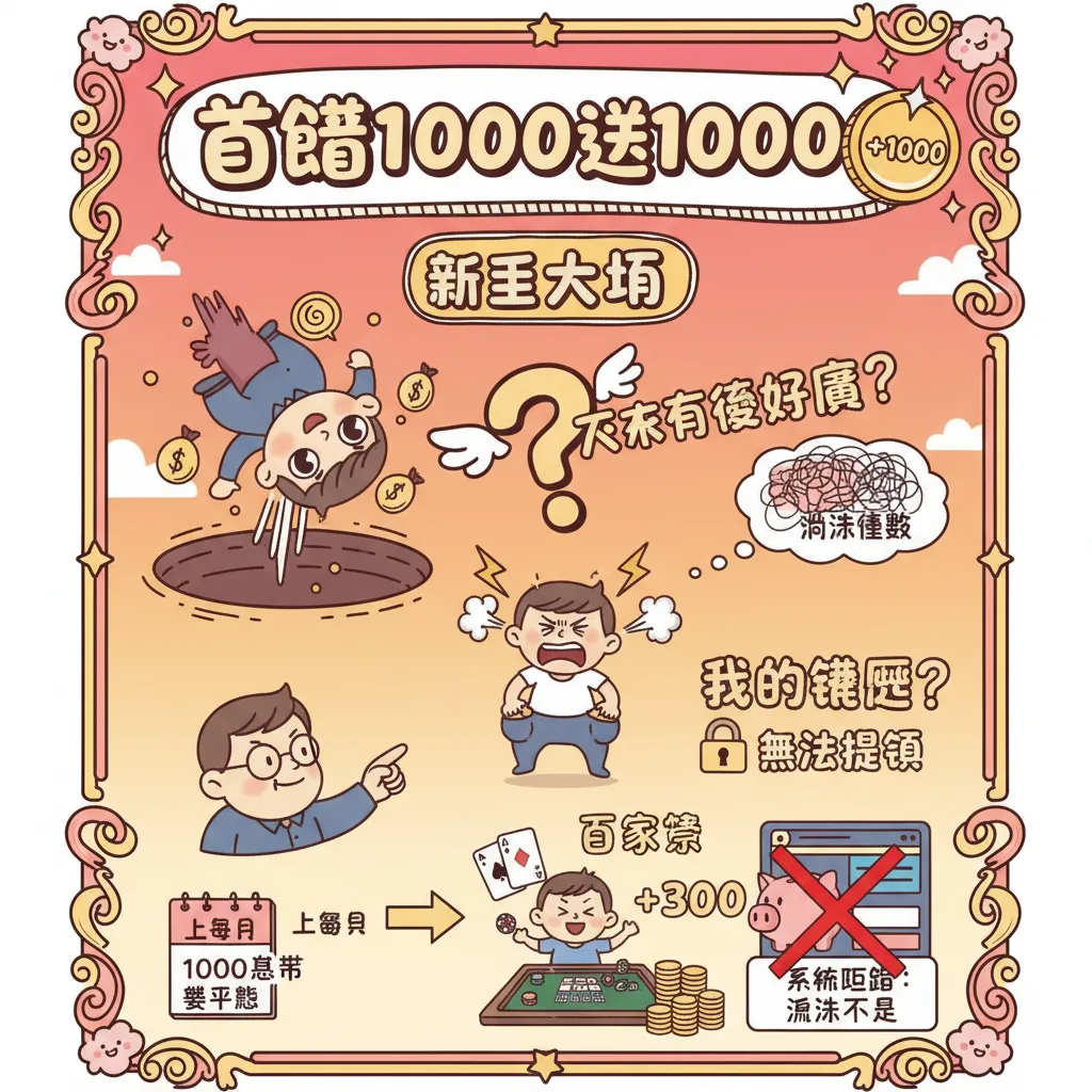 首儲1000送1000，搞懂流水倍數纔不會領不到獎金