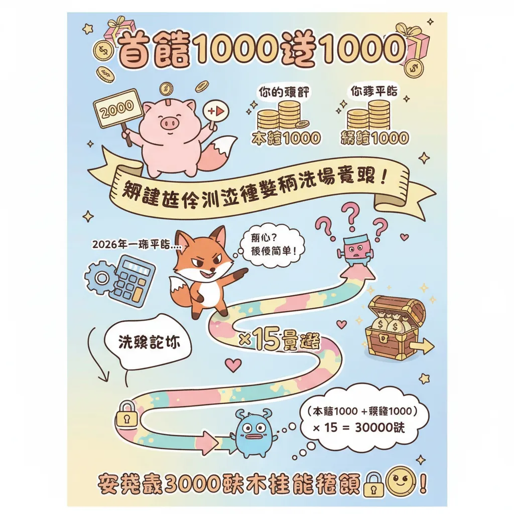 首儲1000送1000真的划算？分析獎金比例與洗碼量要求