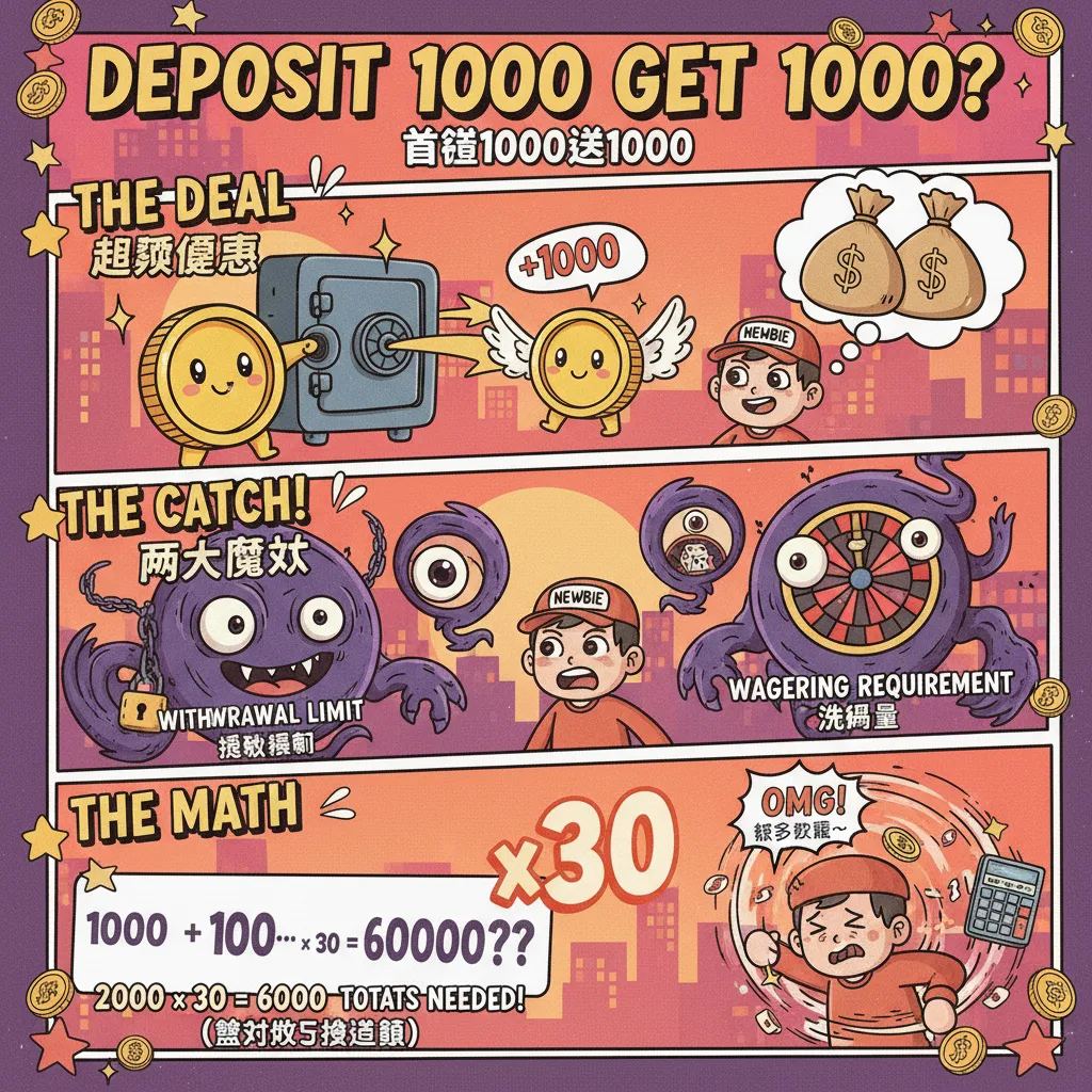 想拿首儲1000送1000？先看懂平臺提款限制與洗碼量要求